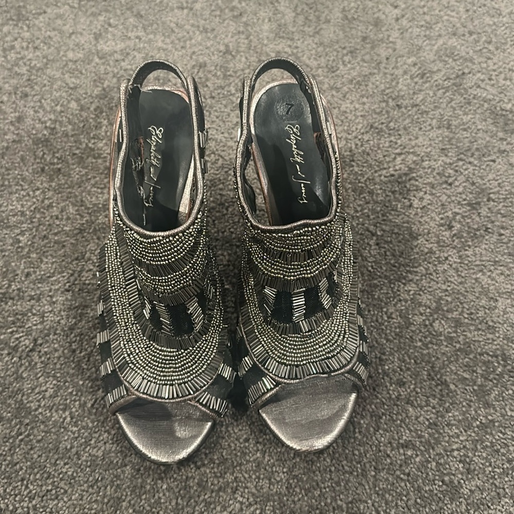 Elizebeth and James beaded heels
